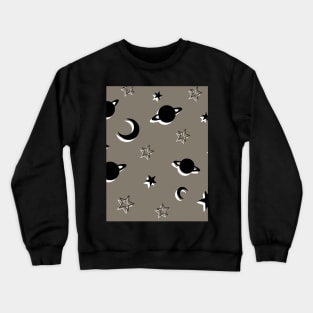 Saturn, Stars and Moons Pattern Crewneck Sweatshirt